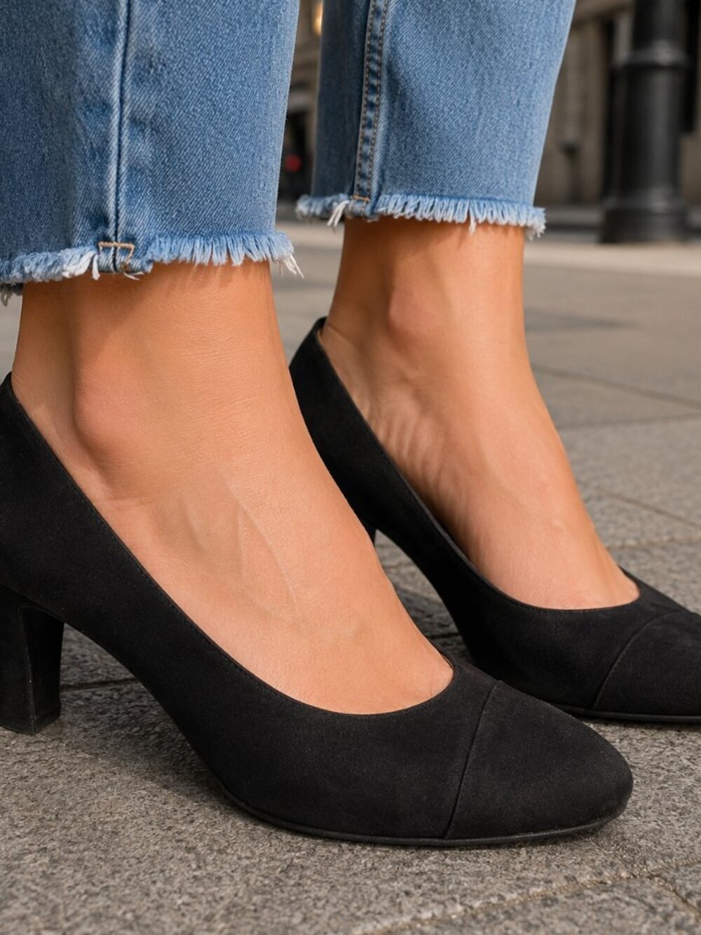 CHANEL Pumps Shoes Heels Black Satin Women's 39/US 8 Vintage